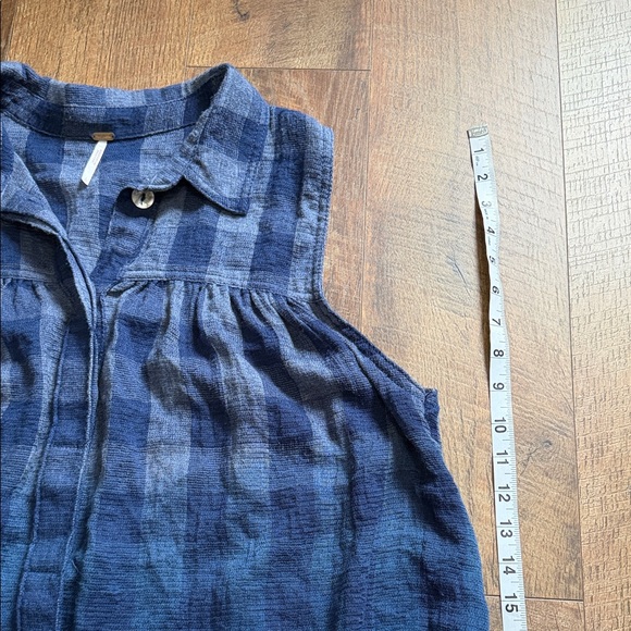 Free People Blue Plaid Sleeveless Top - Picture 7 of 10